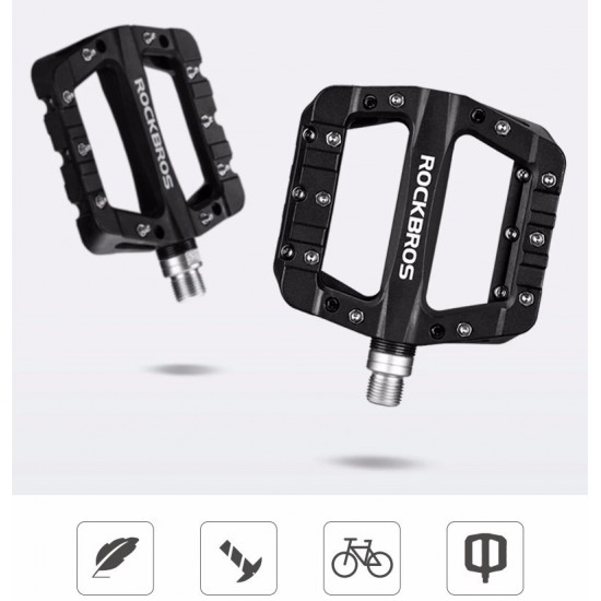 Rockbros 2017-12CBK Nylon Bicycle Pedal Set - Black