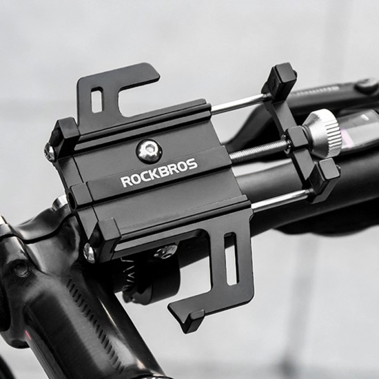 Rockbros 699-BK Aluminum Alloy Bike Phone Holder - Black