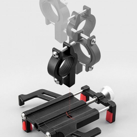 Rockbros 699-BK Aluminum Alloy Bike Phone Holder - Black