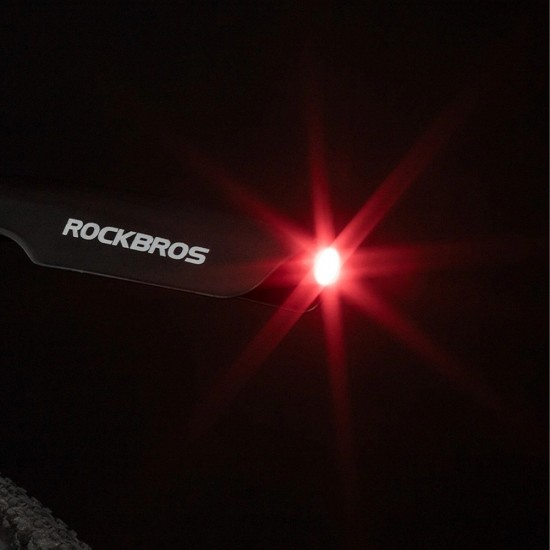 Rockbros DNB8001 mudguard with red LED light - black