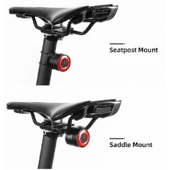 Rockbros Q3 Rear Bike Light with Smart Stop System - Black