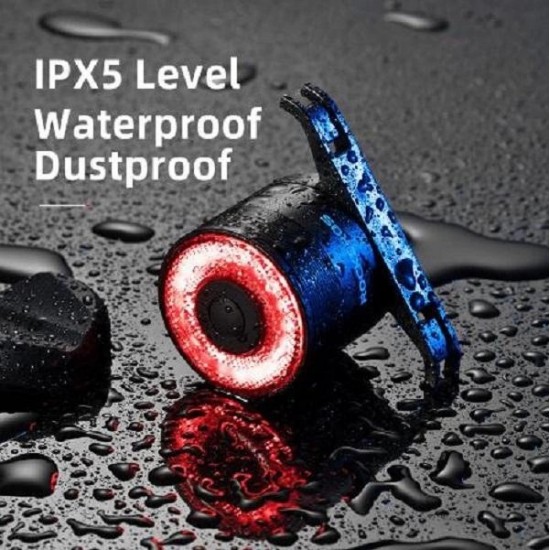 Rockbros Q3 Rear Bike Light with Smart Stop System - Black