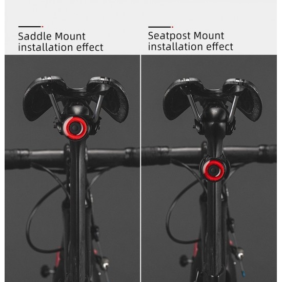 Rockbros Q3 Rear Bike Light with Smart Stop System - Black