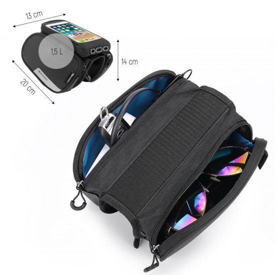 Wozinsky frame bike bag + detachable phone cover up to 6.5 