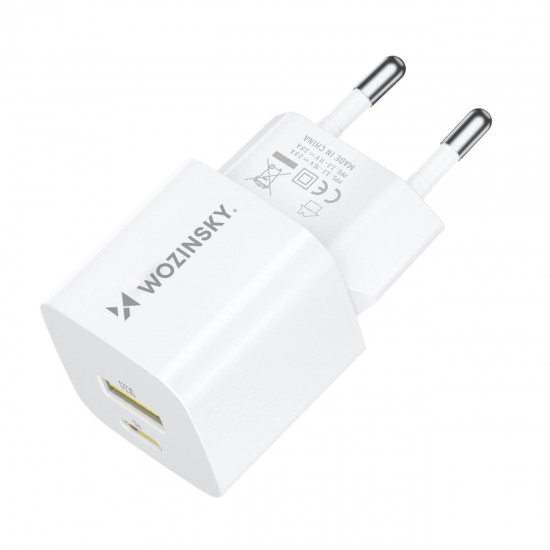 Wozinsky WWCEAC GaN USB-A USB-C 33W wall charger - white