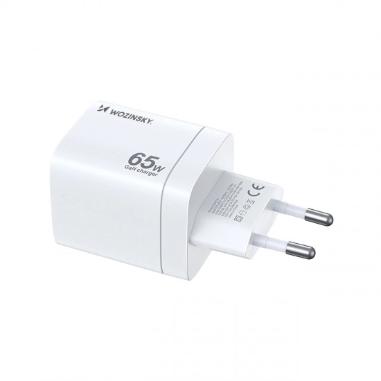 Wozinsky CGWCW 65W GaN Wall Charger USB-A / 2 x USB-C - White