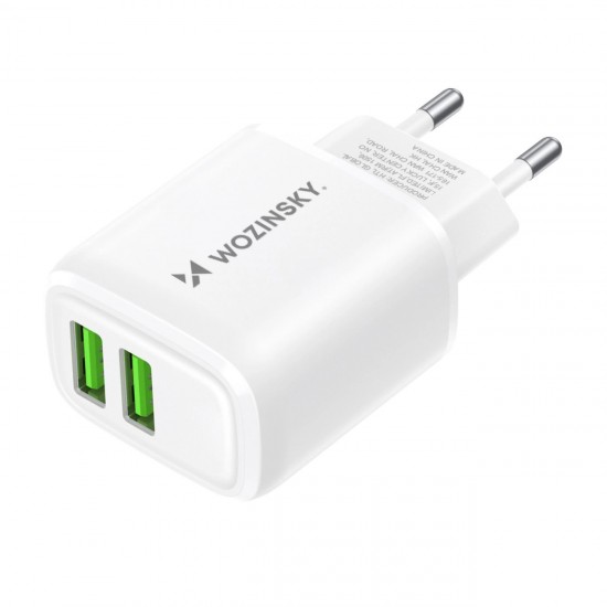 Wozinsky CUWCW 2.4A 2 x USB-A Wall Charger - White