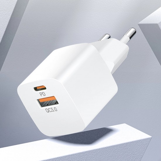 Wozinsky CMWCW 20W USB-C / USB-A Wall Charger - White