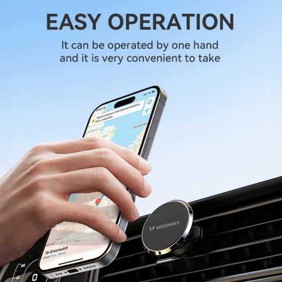 Wozinsky WUMKO Magnetic Phone Holder for Car Air Vent - Black