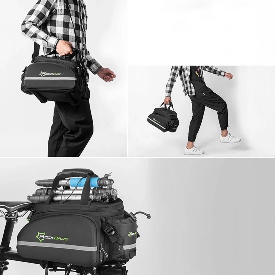 Rockbros A6-03BK bicycle bag for trunk 35 l with fold-out pockets - black