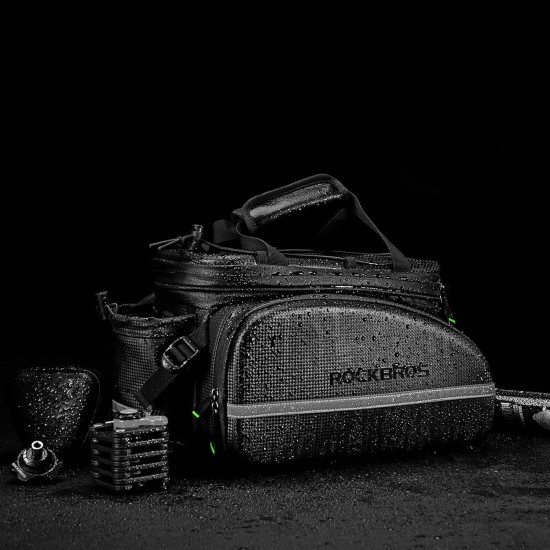 Rockbros A6-6 bicycle bag for trunk, 35 l, with fold-out pockets - black