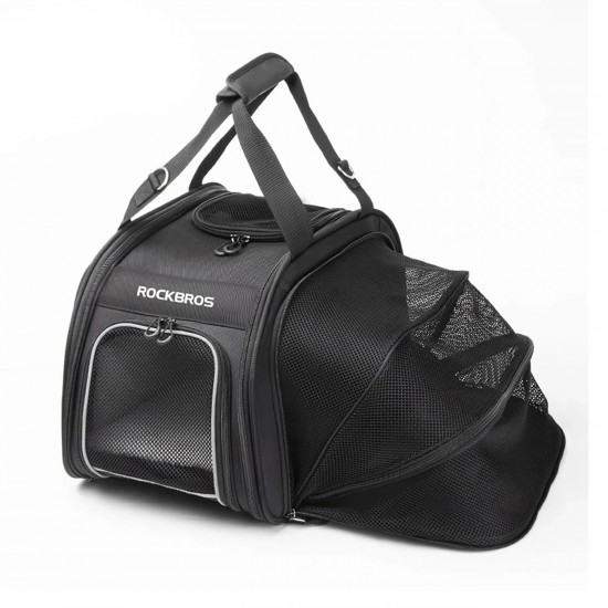 Rockbros 30140028001 transport bicycle bag for cats and dogs - black