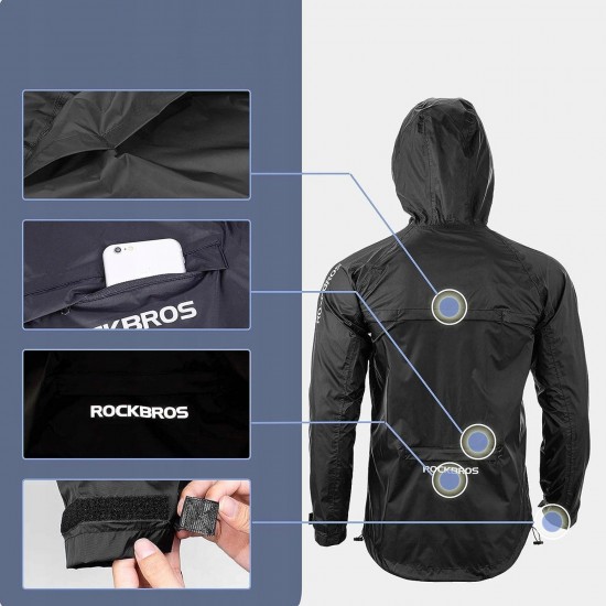 Rockbros YPY013BK4XL Rain Jacket Breathable Windproof XXXXL - Black