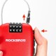 Rockbros 32420981001 bicycle lock with retractable cable - red