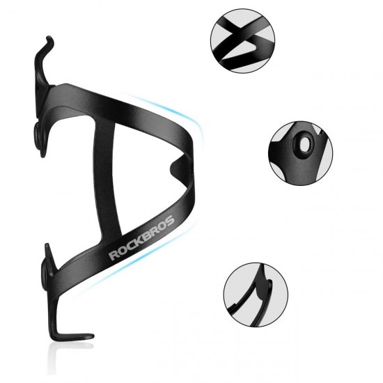 Rockbros 2017-11ABK Aluminum Bike Bottle Holder - Black