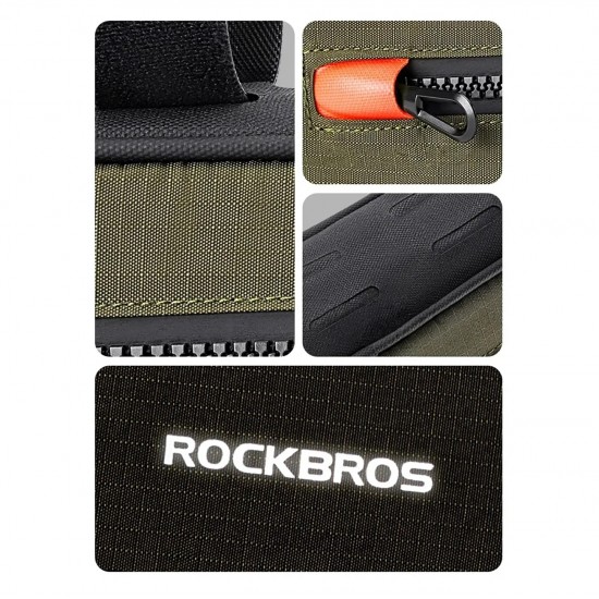 Rockbros 30120079001 bicycle bag for 1.7 l frame - green and black
