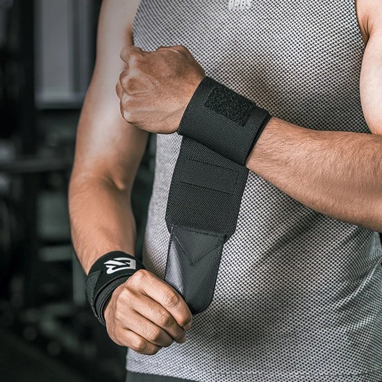 Rockbros 0431001 sports wristband - black (2 pcs.)