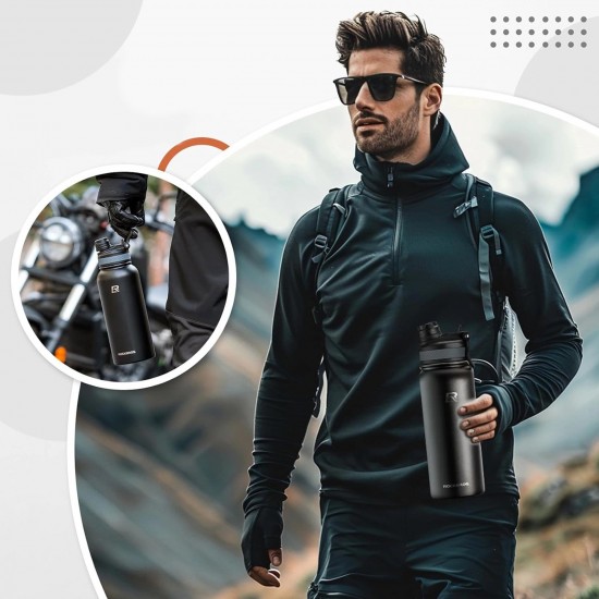 Rockbros 35210029001 thermal bottle for bicycle drinks 550 ml - black