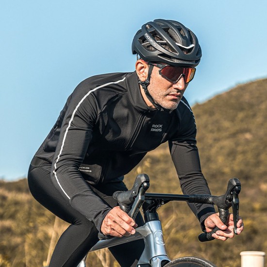 Rockbros Fall/Winter Long Sleeve Cycling Jacket S - Black