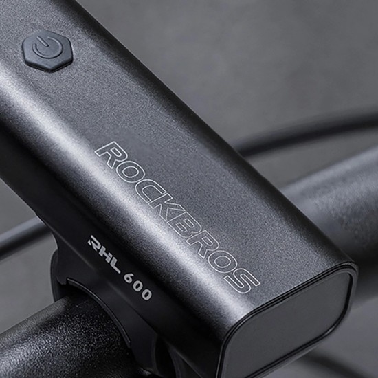 Rockbros RHL600 front bicycle light 600lm 2600mAh IPX6 - black