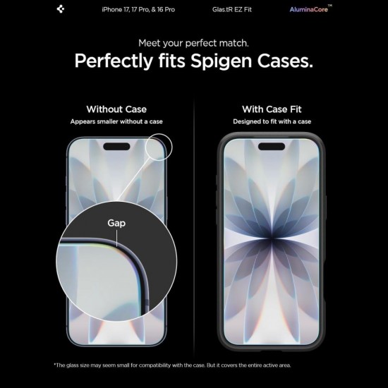 Spigen Glas.tR EZ Fit Tempered Glass for iPhone 16 Pro / 17 / 17 Pro - 2 pcs.