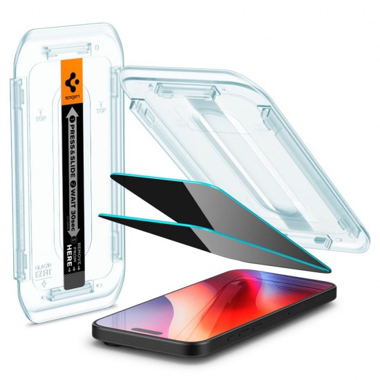 Spigen Glas.tR EZ Fit Privacy Tempered Glass for iPhone 16 Pro Max / 17 Pro Max - 2 pcs.
