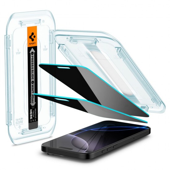Spigen Glas.tR EZ Fit Privacy Tempered Glass for iPhone 16 Pro Max / 17 Pro Max - 2 pcs.