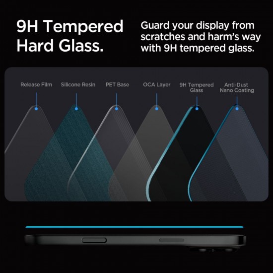 Spigen Glas.tR EZ Fit Privacy Tempered Glass for iPhone 16 Pro Max / 17 Pro Max - 2 pcs.