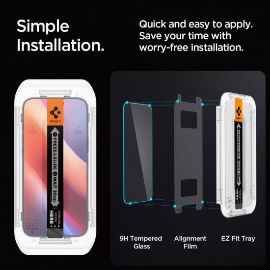Spigen Glas.tR EZ Fit Tempered Glass for iPhone 16 Pro Max / 17 Pro Max - 2 pcs.