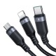 Joyroom S-A18 3in1 3.5A USB-A - Lightning+USB-C+MicroUSB cable 1.2m - black