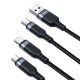 Joyroom S-A18 3in1 3.5A USB-A - Lightning+USB-C+MicroUSB cable 1.2m - black