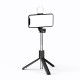 Selfie stick WR1YXS telescopic tripod 0.71m with round lamp - black