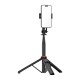 Selfie stick WC1Y2S 1.3m aluminum alloy telescopic tripod with phone holder - black