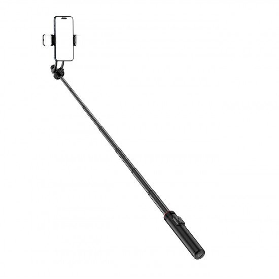 Selfie stick WC12YDS 1.3m aluminum alloy telescopic tripod with dual lamp and phone holder - black