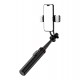 Selfie stick WC12YDS 1.3m aluminum alloy telescopic tripod with dual lamp and phone holder - black