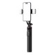 Selfie stick WC12YDS 1.3m aluminum alloy telescopic tripod with dual lamp and phone holder - black