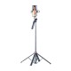 Selfie stick WH181D-Y1S 1.75m aluminum alloy telescopic tripod with dual lamp and phone holder - black