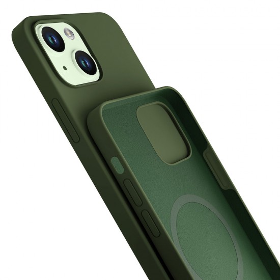 3mk Hardy Silicone MagCase for iPhone 15 Plus - green