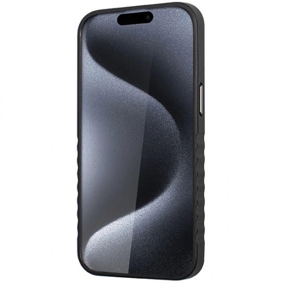 Audi Genuine Leather case with MagSafe for iPhone 15 Pro - black and red