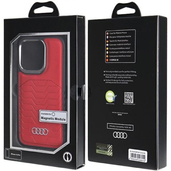 Audi Synthetic Leather case with MagSafe for iPhone 14 Pro - red