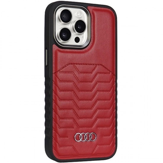 Audi Synthetic Leather case with MagSafe for iPhone 14 Pro Max - red