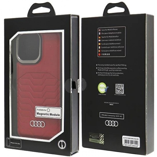 Audi Synthetic Leather case with MagSafe for iPhone 14 Pro Max - red