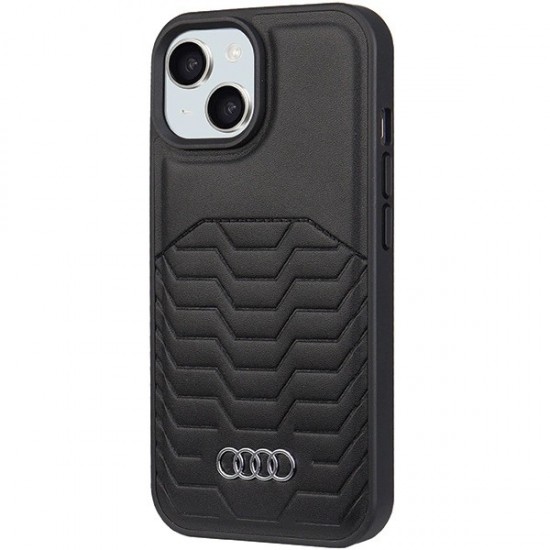 Audi Synthetic Leather Case with MagSafe for iPhone 15/14/13 - Black