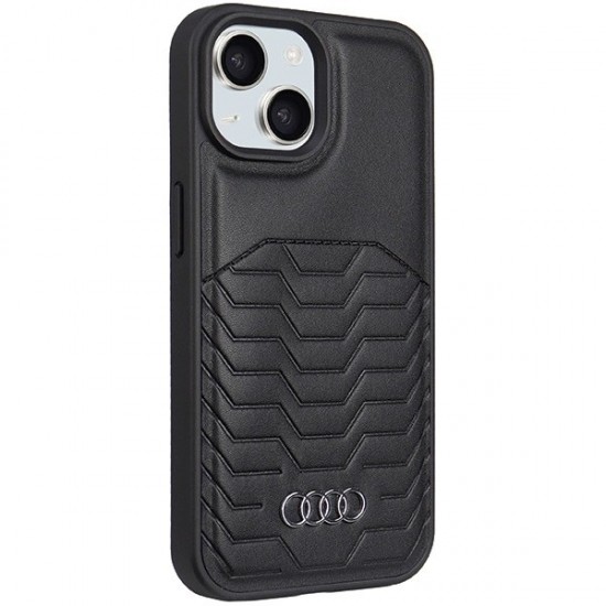 Audi Synthetic Leather Case with MagSafe for iPhone 15/14/13 - Black