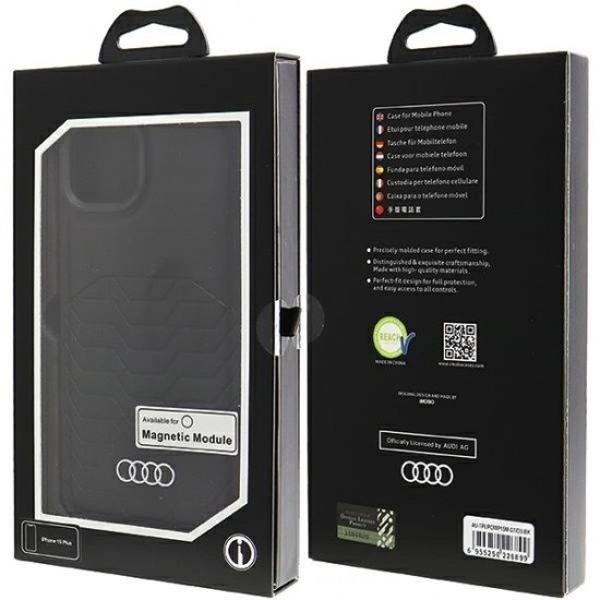 Audi Synthetic Leather Case with MagSafe for iPhone 15 Plus / 14 Plus - Black