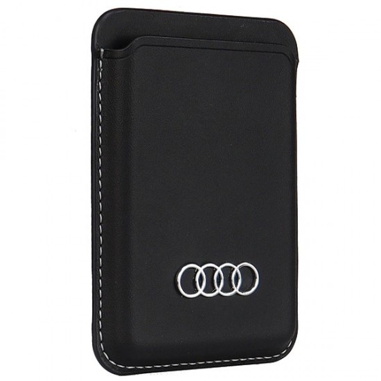 Audi Synthetic Leather magnetic wallet compatible with MagSafe - black