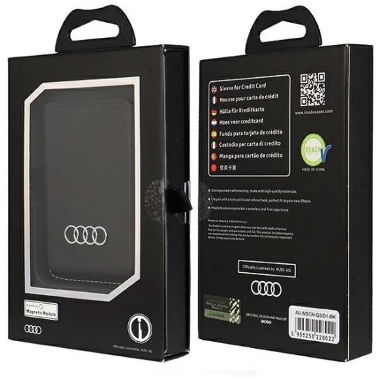 Audi Synthetic Leather magnetic wallet compatible with MagSafe - black