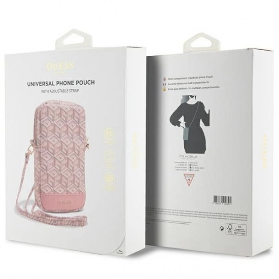 Guess Zip GCube Bottom Stripe phone bag - pink