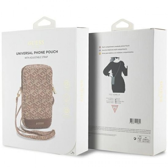 Guess Zip GCube Bottom Stripe phone bag - brown