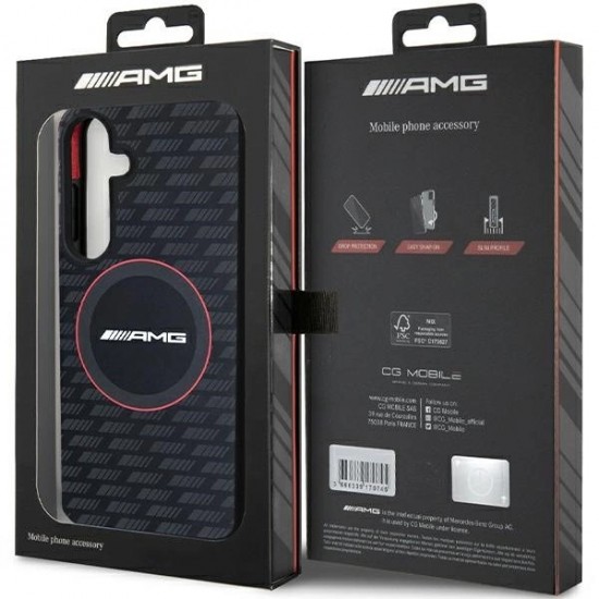AMG Silicone Carbon Pattern MagSafe case for Samsung Galaxy S24+ - black